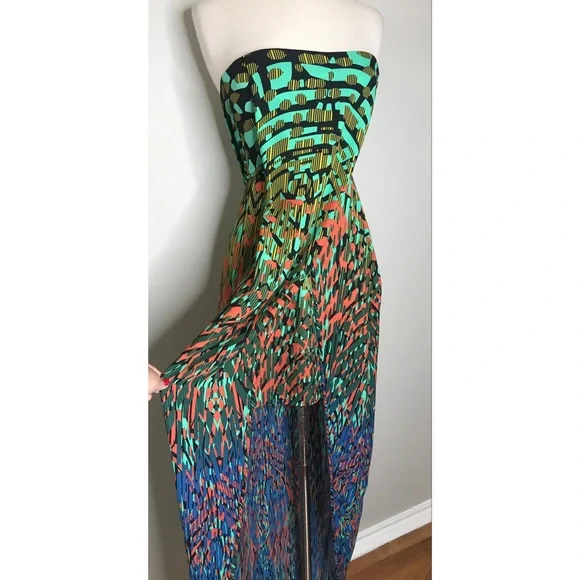 BCBGMAXAZRIA Women’s Jesse Printed Maxi Dress Size 0 Wedding Gown Formal - Picture 5 of 7